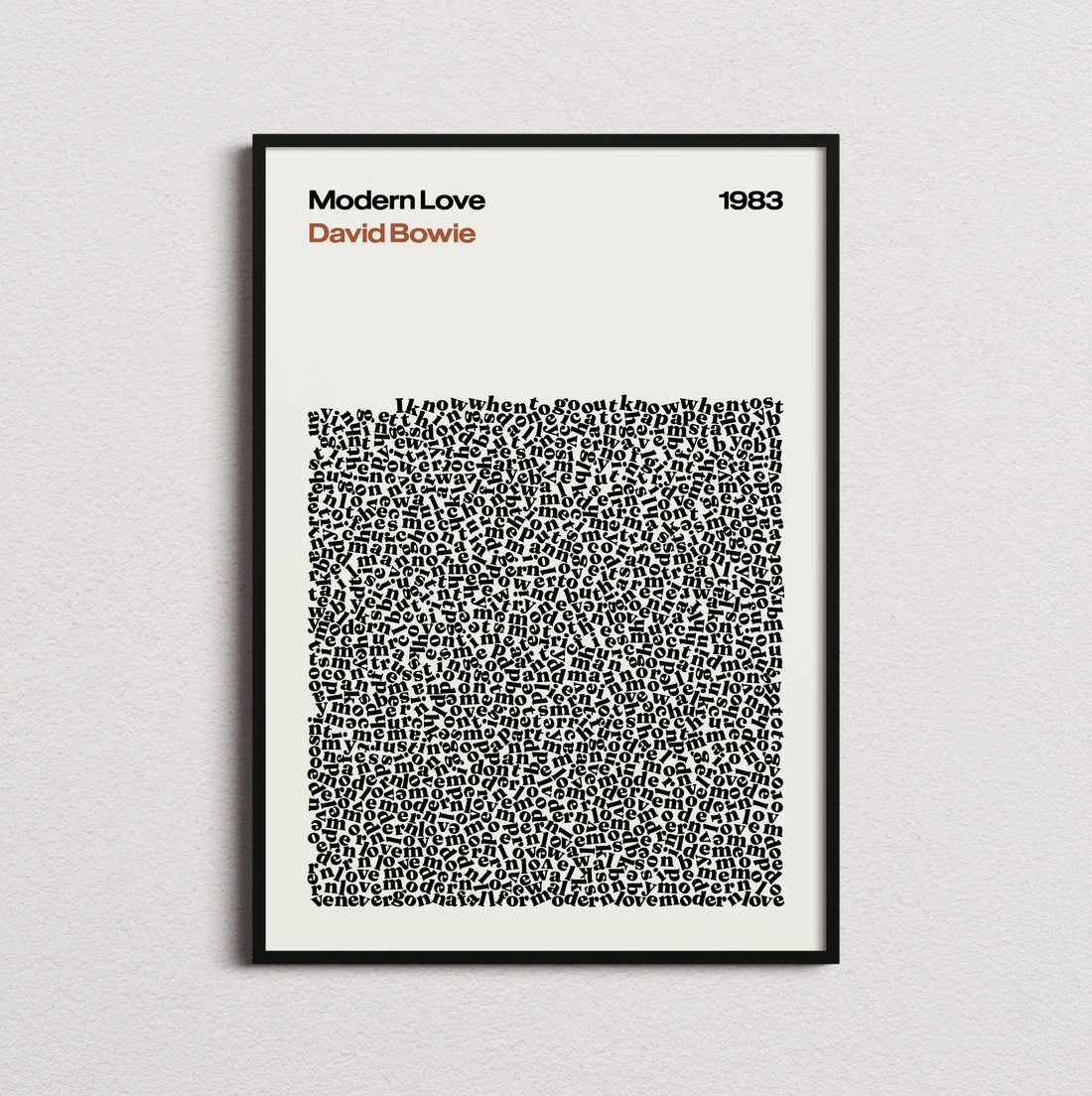 David Bowie Modern Love Lyric Print