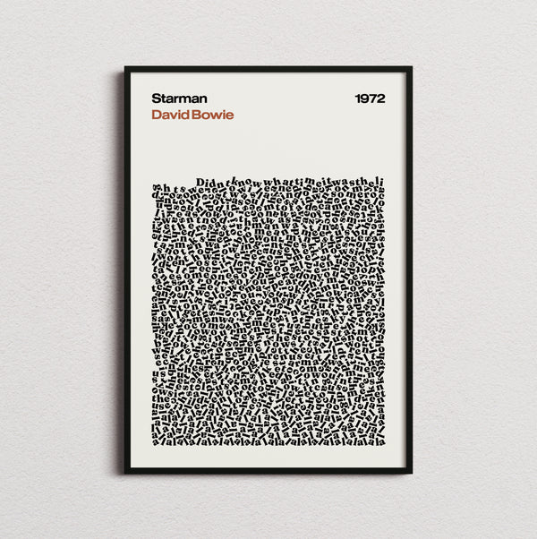 David Bowie Starman Lyric Print
