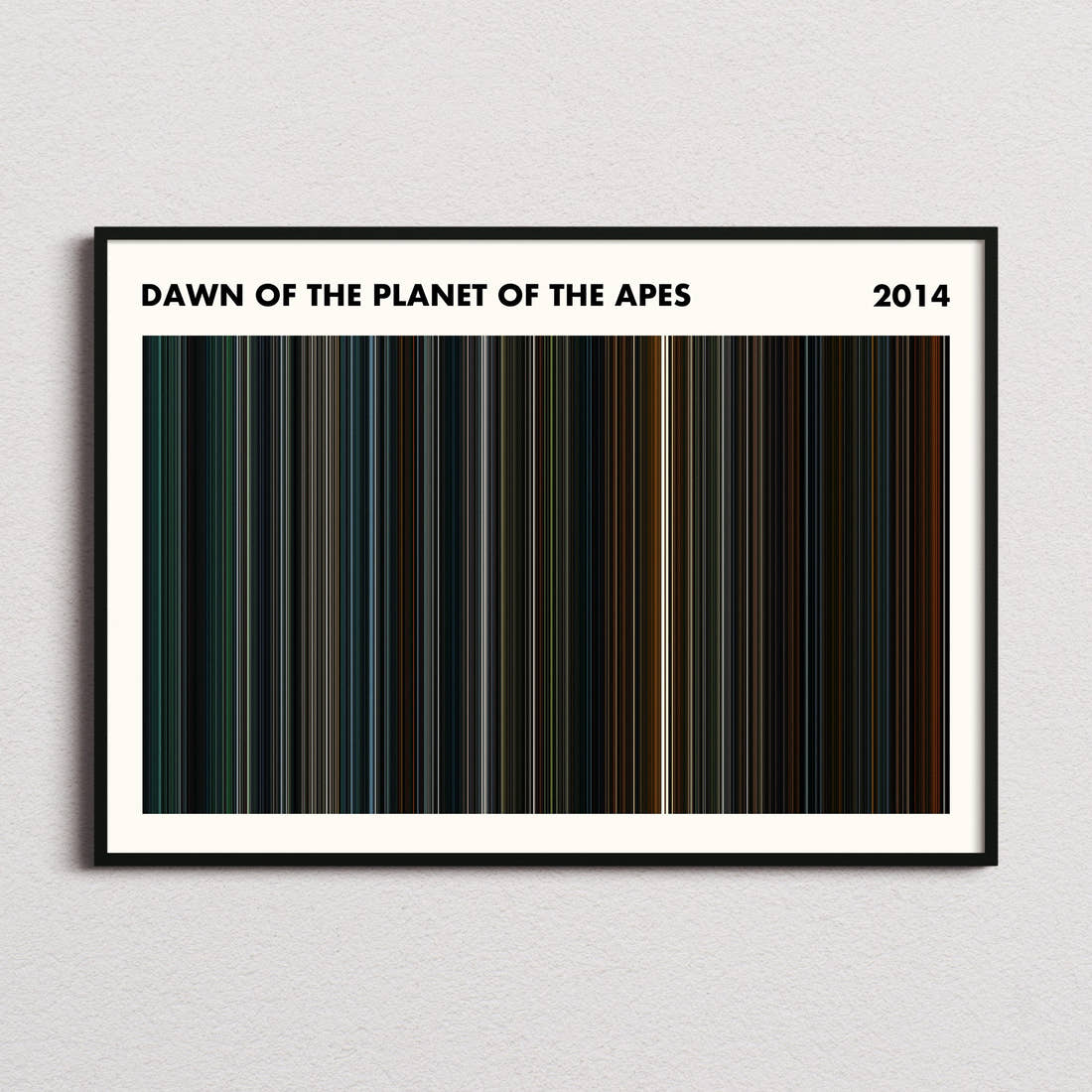 Dawn of the Planet of the Apes Movie Barcode Poster - Simplified
