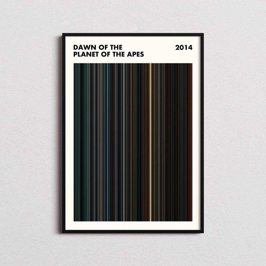 Dawn of the Planet of the Apes Movie Barcode Poster - Simplified