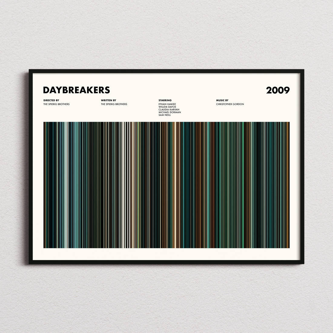 Daybreakers Movie Barcode Poster