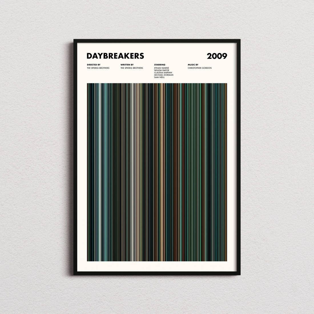 Daybreakers Movie Barcode Poster