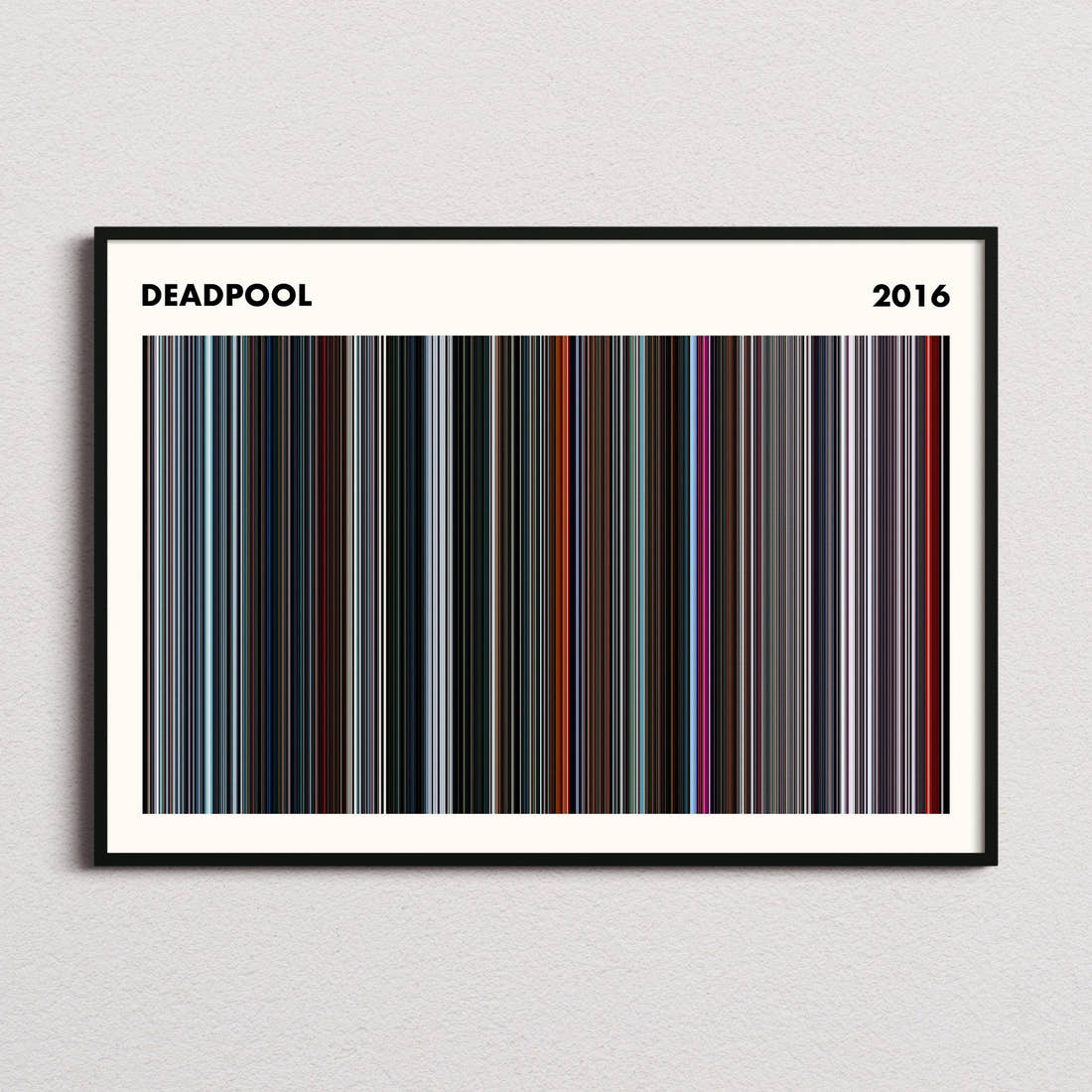 Deadpool Movie Barcode Poster - Simplified