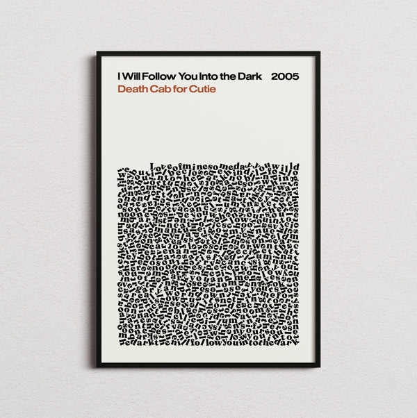 Death Cab for Cutie I Will Follow You Into the Dark Lyric Print