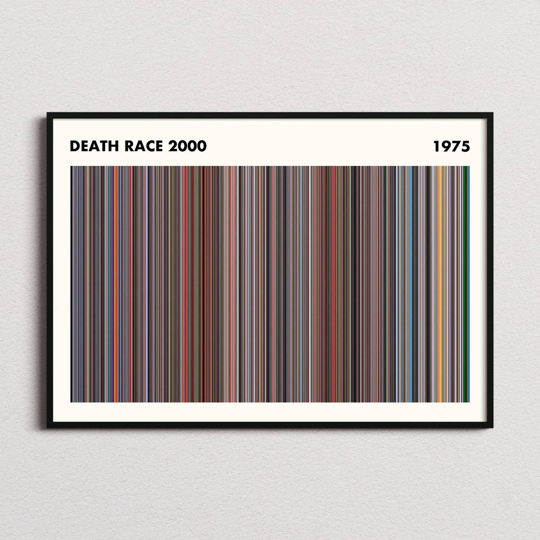 Death Race 2000 Movie Barcode Poster - Simplified