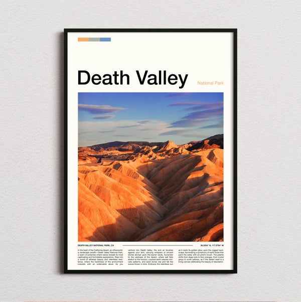 Death Valley - Orange Desert Ridges - Travel Print
