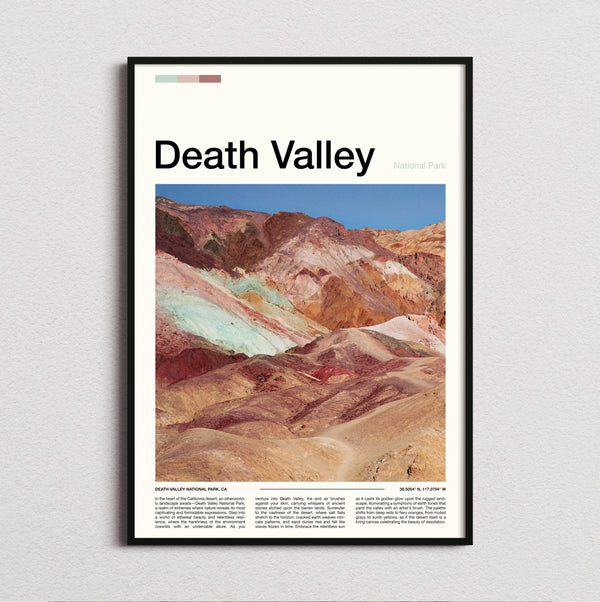Death Valley - Colourful Mineral Hills - Travel Print