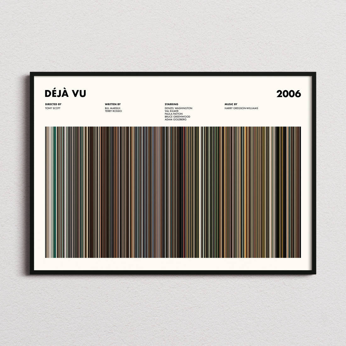 Déjà Vu Movie Barcode Poster