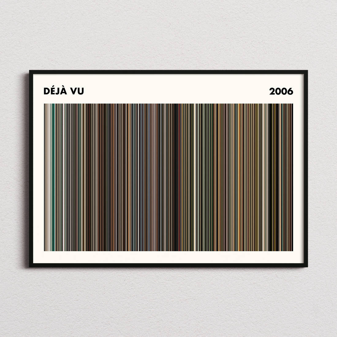 Déjà Vu Movie Barcode Poster - Simplified
