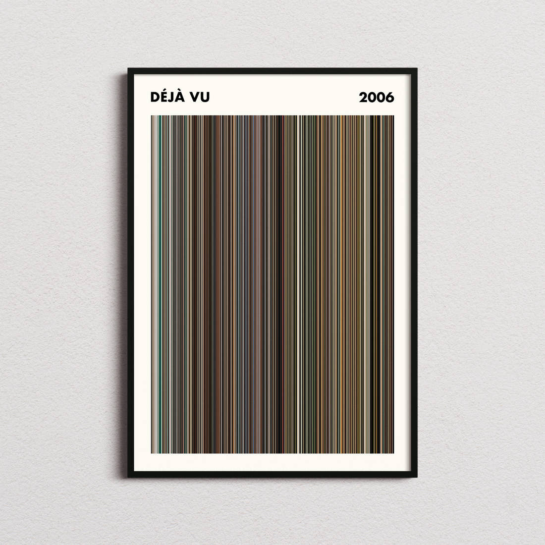 Déjà Vu Movie Barcode Poster - Simplified