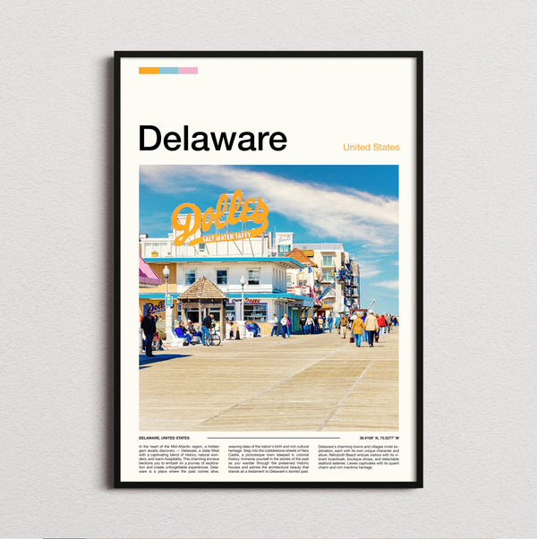 Delaware - Seaside Boardwalk - Travel Print