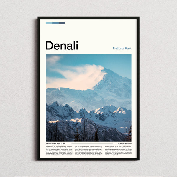 Denali - Snowy Mountain Range - Travel Print