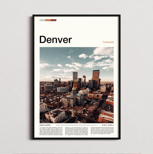 Denver - Downtown From Above - Travel Print
