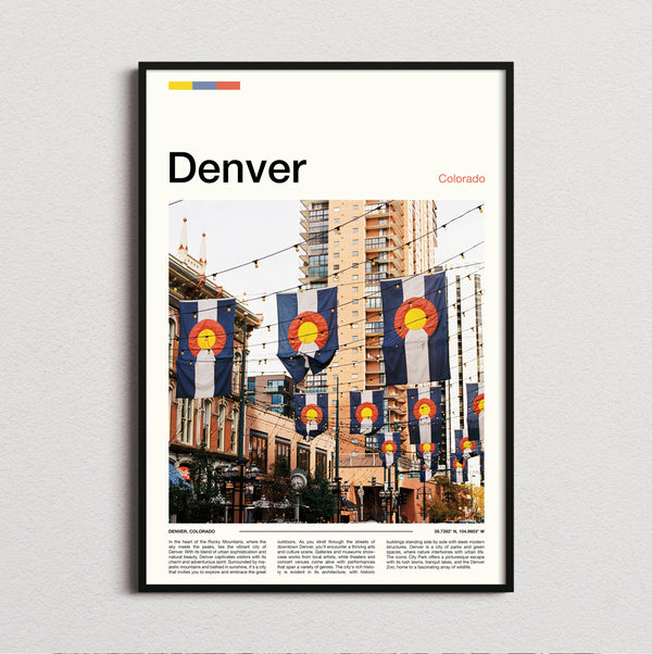Denver - Colorado Flag Banners - Travel Print