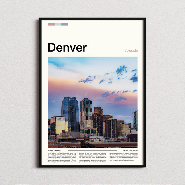 Denver - Skyline At Dusk - Travel Print