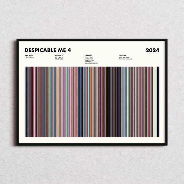 Despicable Me 4 Movie Barcode Poster