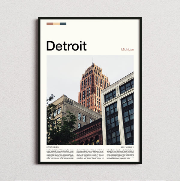 Detroit - Historic Buildings - Travel Print