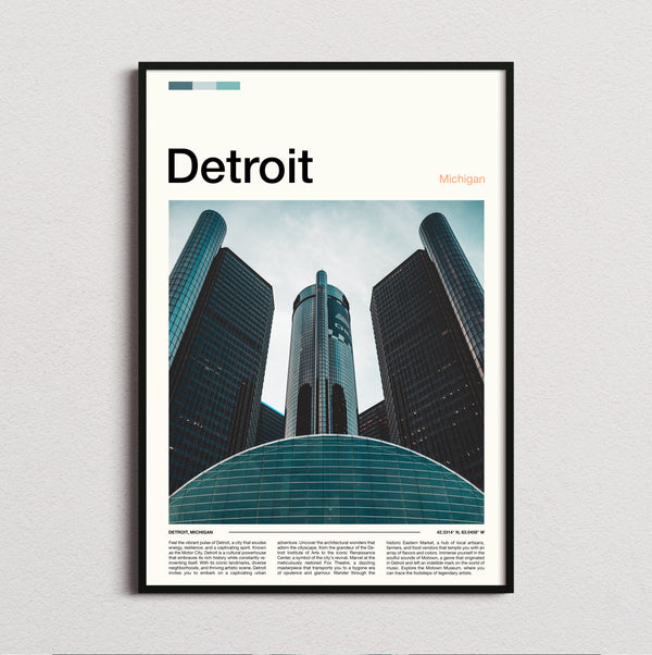 Detroit - Renaissance Center - Travel Print