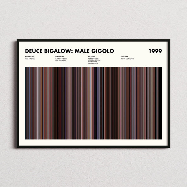 Deuce Bigalow Male Gigolo Movie Barcode Poster