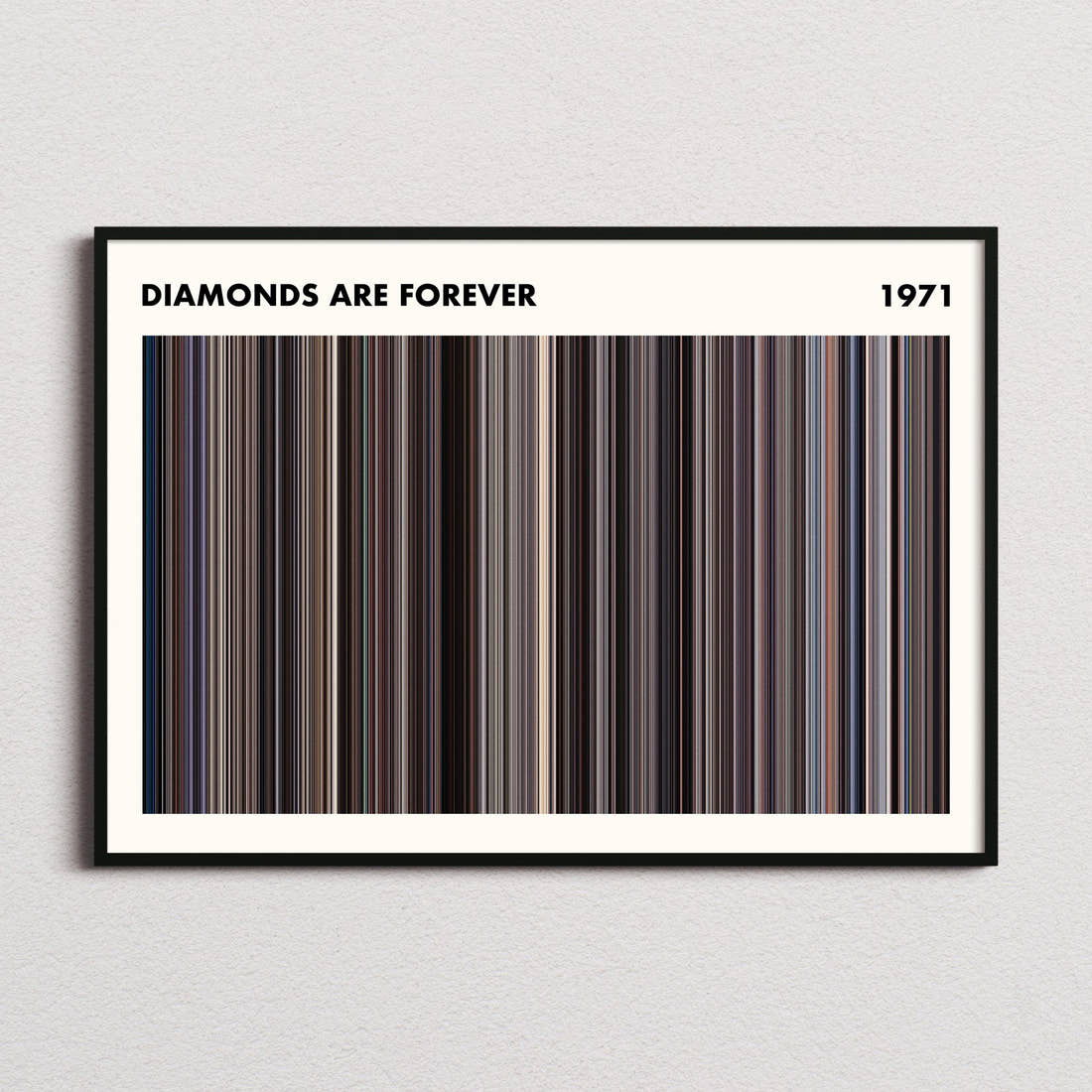 Diamonds Are Forever Movie Barcode Poster - Simplified