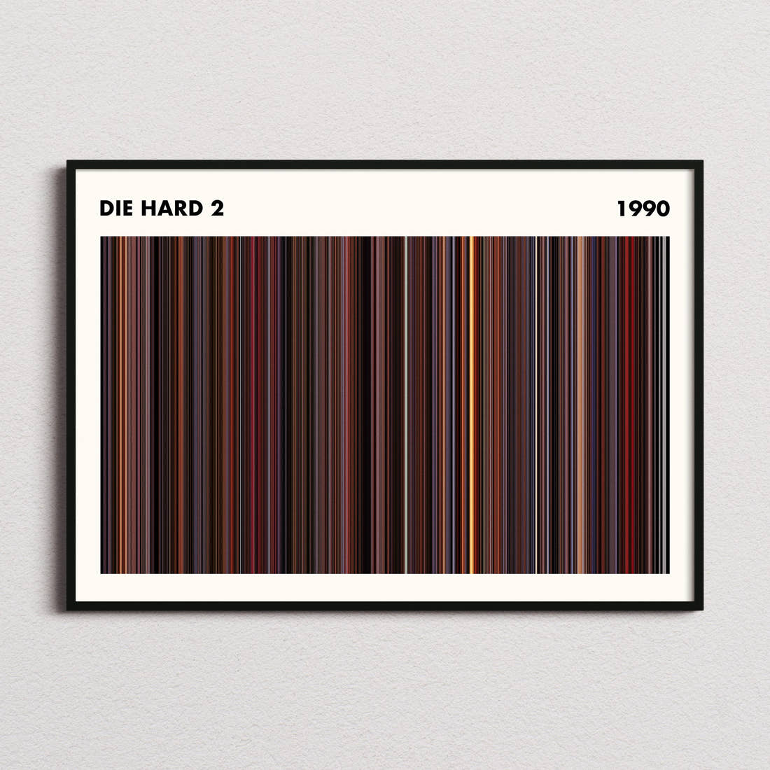 Die Hard 2 Movie Barcode Poster - Simplified