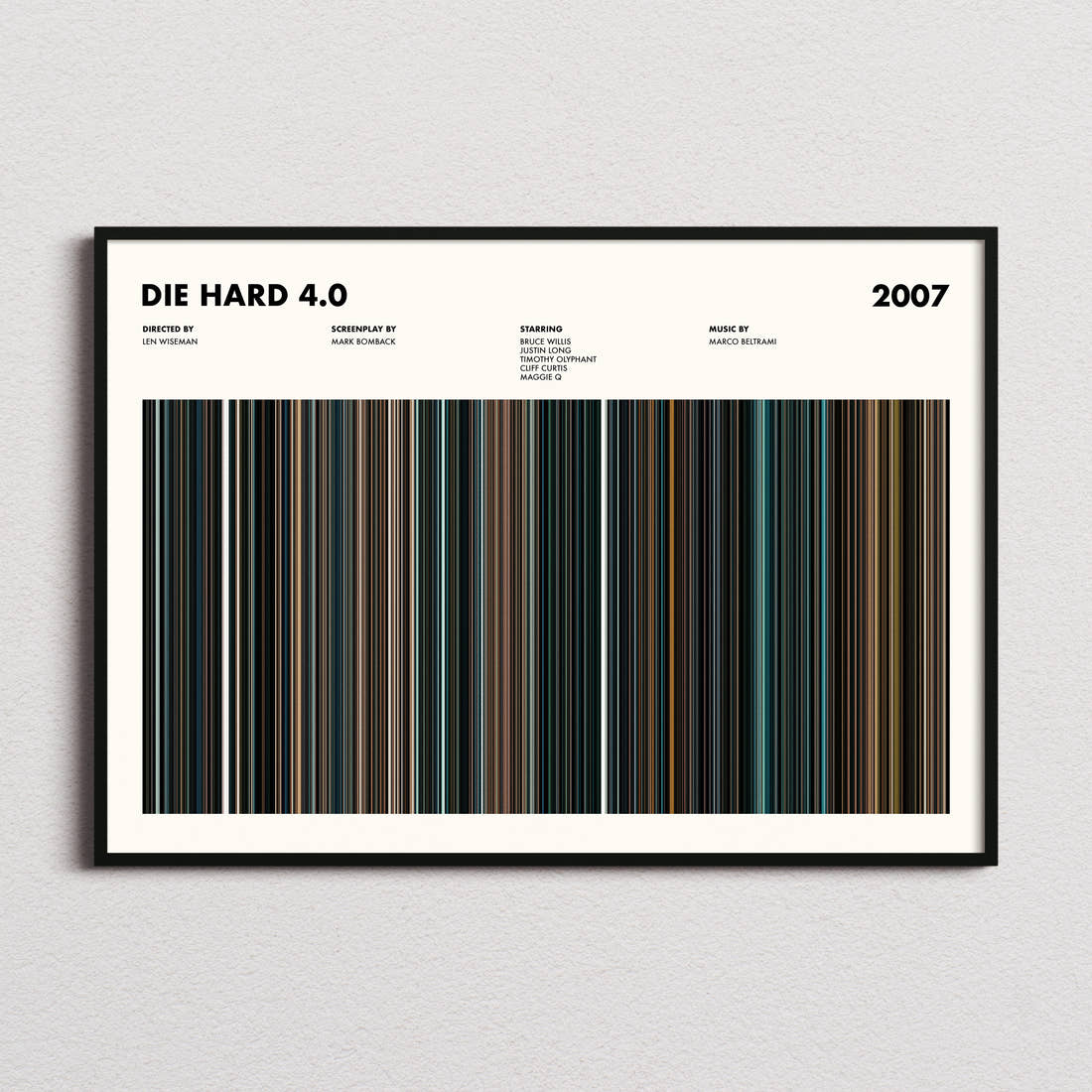 Die Hard 4.0 Movie Barcode Poster