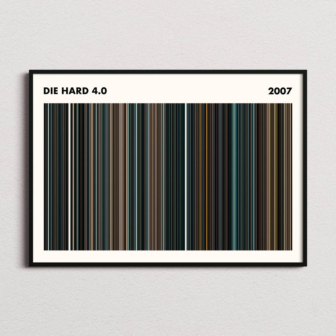 Die Hard 4.0 Movie Barcode Poster - Simplified
