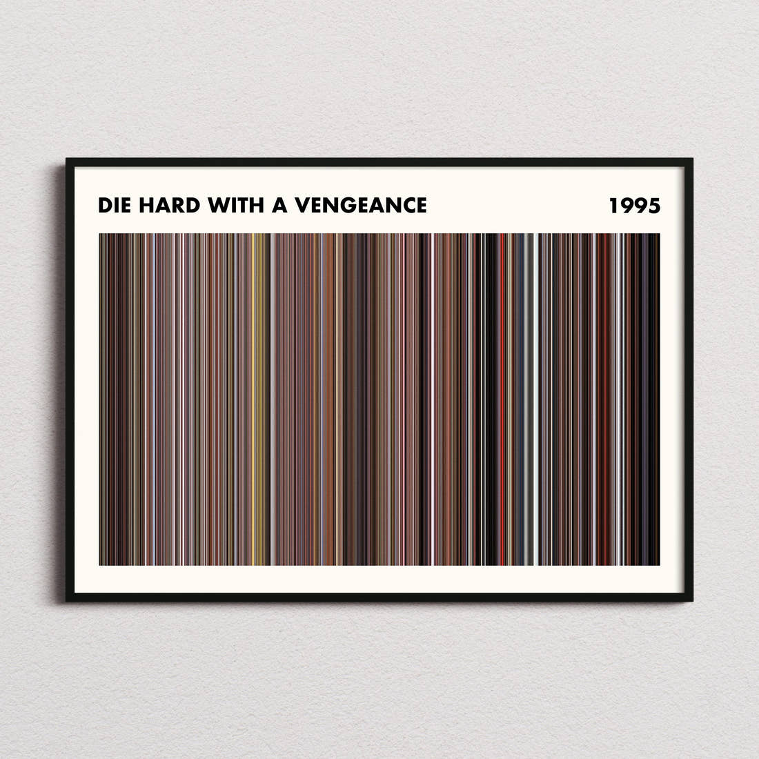 Die Hard with a Vengeance Movie Barcode Poster - Simplified