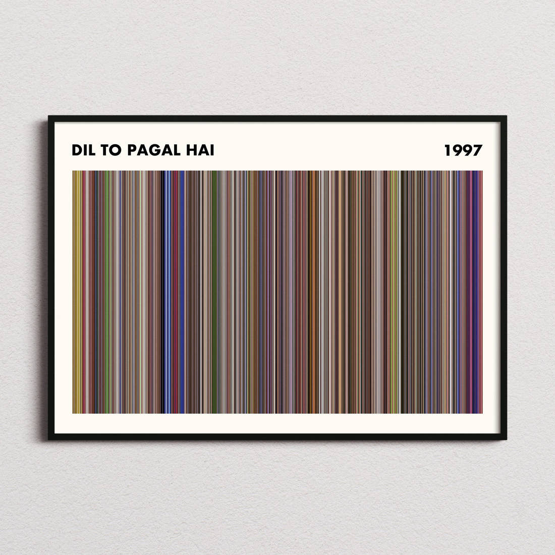Dil To Pagal Hai Movie Barcode Poster - Simplified