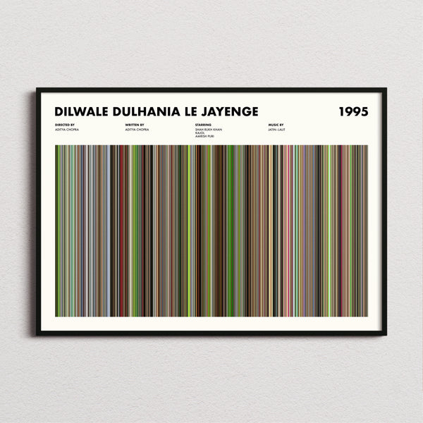 Dilwale Dulhania Le Jayenge Movie Barcode Poster