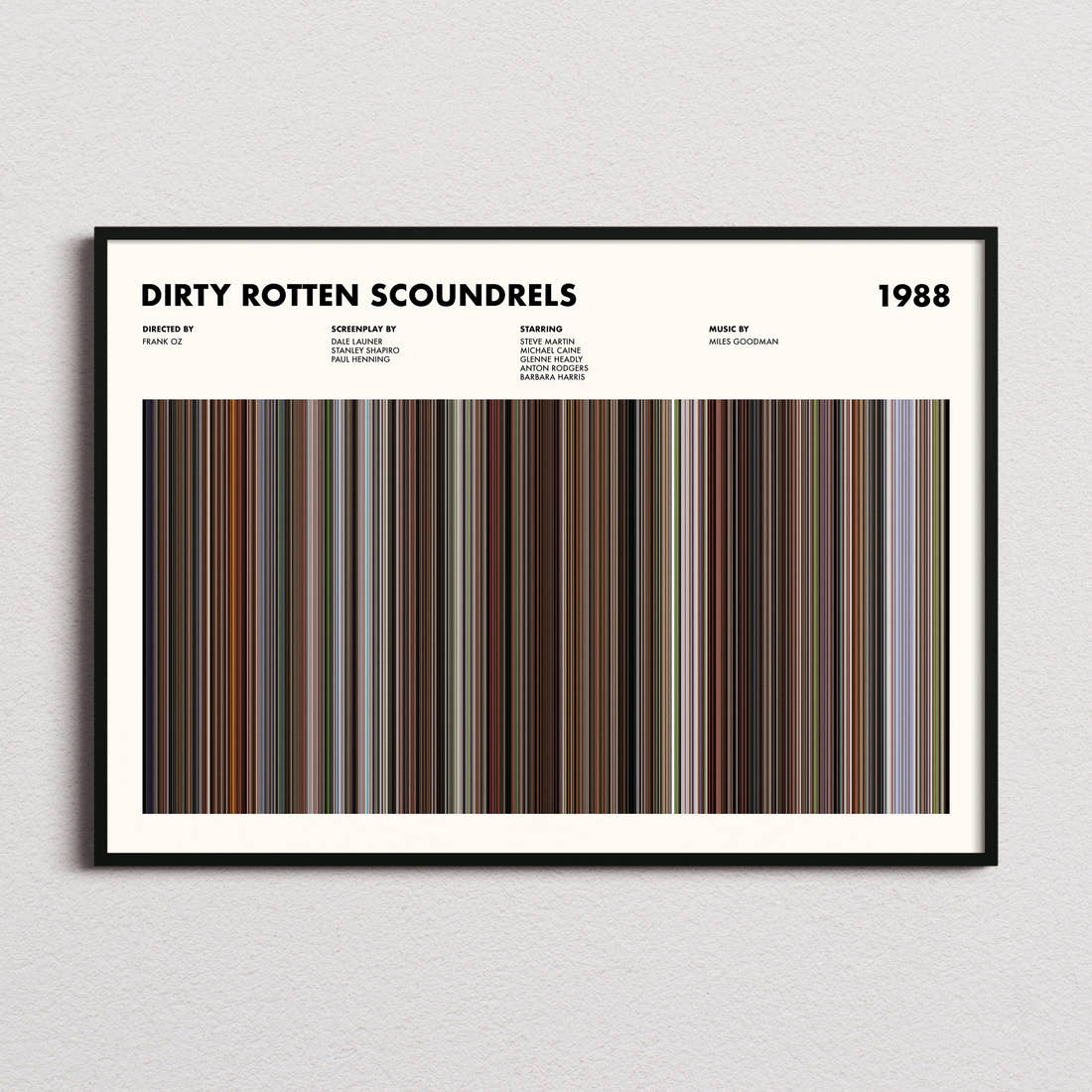 Dirty Rotten Scoundrels Movie Barcode Poster