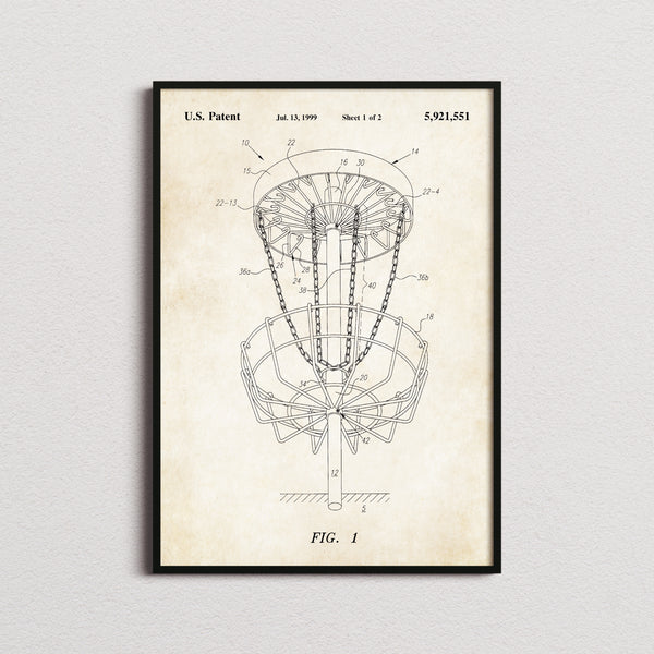 Disc Golf Target Patent Print