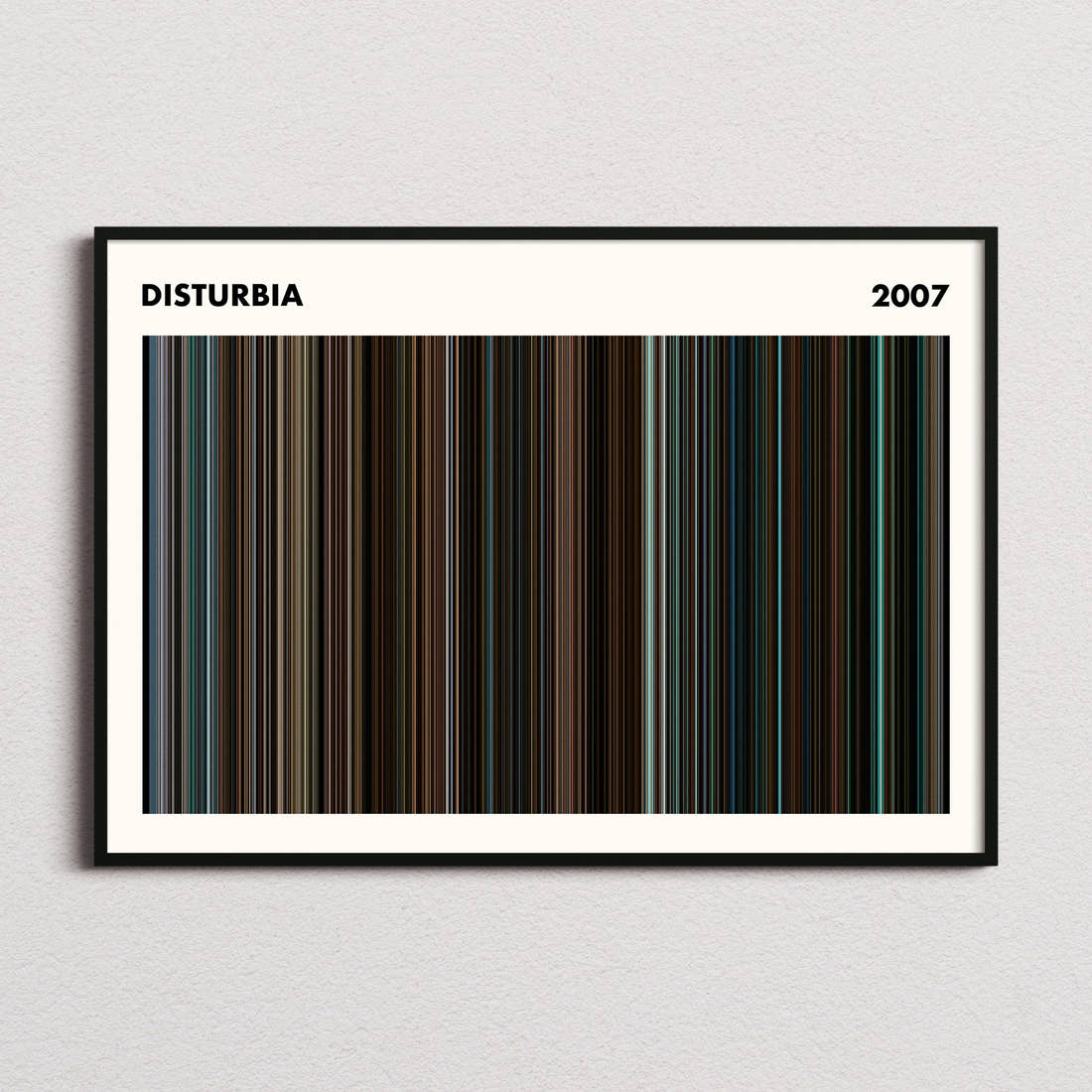 Disturbia Movie Barcode Poster - Simplified