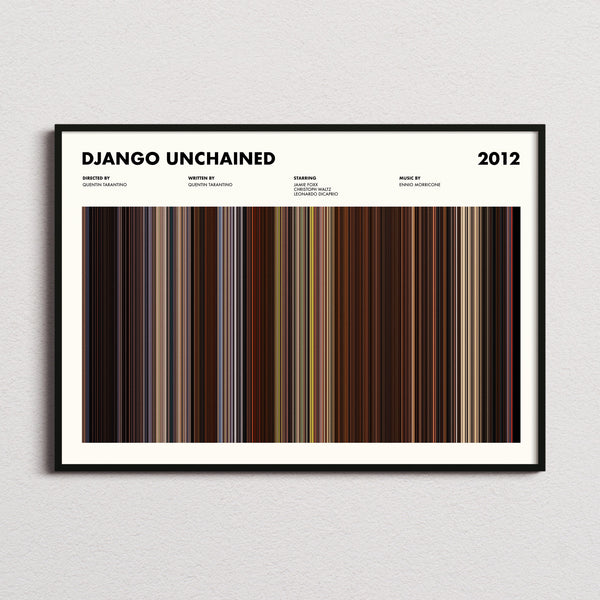 Django Unchained Movie Barcode Poster