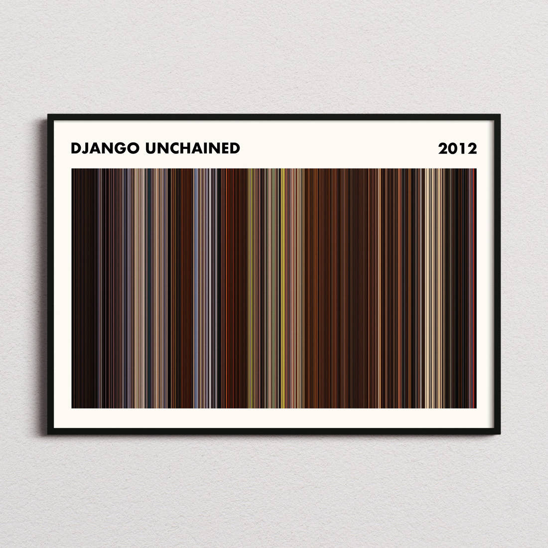 Django Unchained Movie Barcode Poster - Simplified