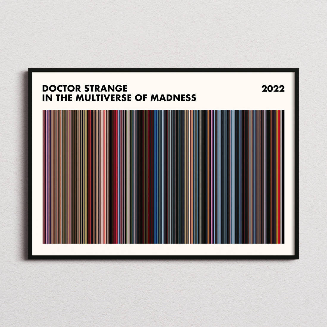 Doctor Strange in the Multiverse of Madness Movie Barcode Poster - Simplified