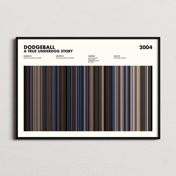 Dodgeball Movie Barcode Poster