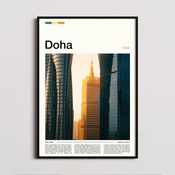 Doha - Golden Skyscraper - Travel Print