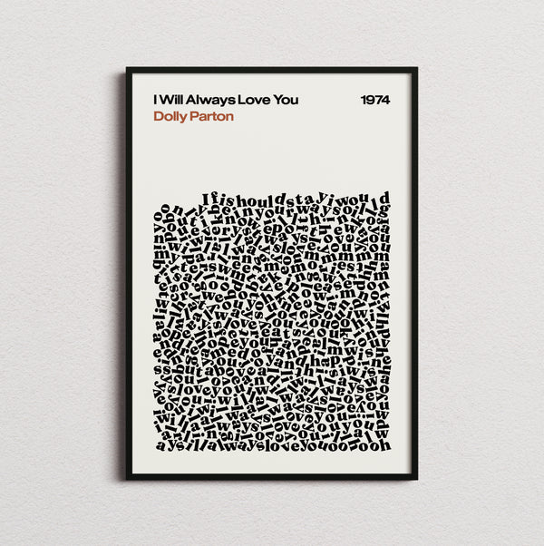 Dolly Parton I Will Always Love You Lyric Print