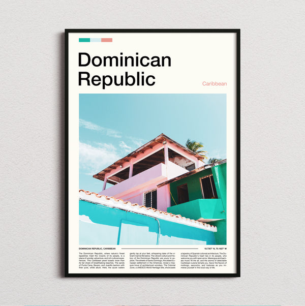 Dominican Republic - Colourful Beach House - Travel Print