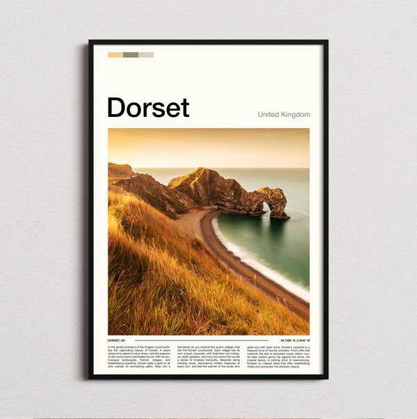 Dorset - Durdle Door From The Clifftop - Travel Print