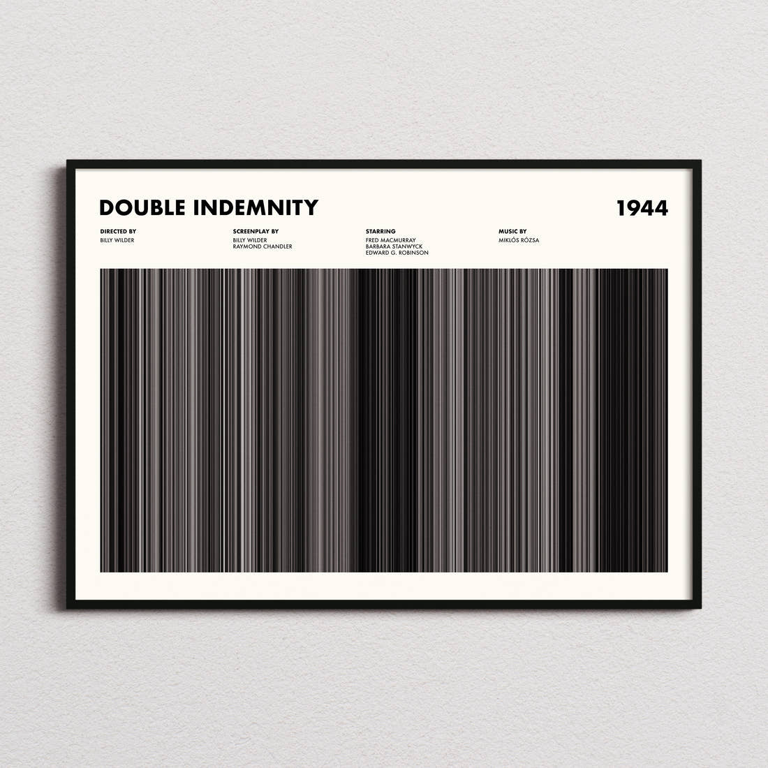 Double Indemnity Movie Barcode Poster