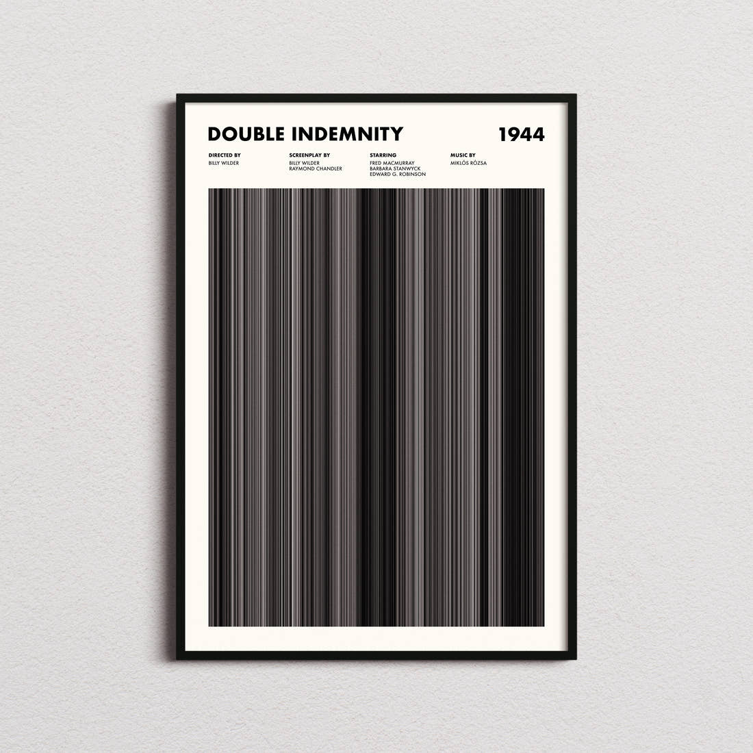 Double Indemnity Movie Barcode Poster