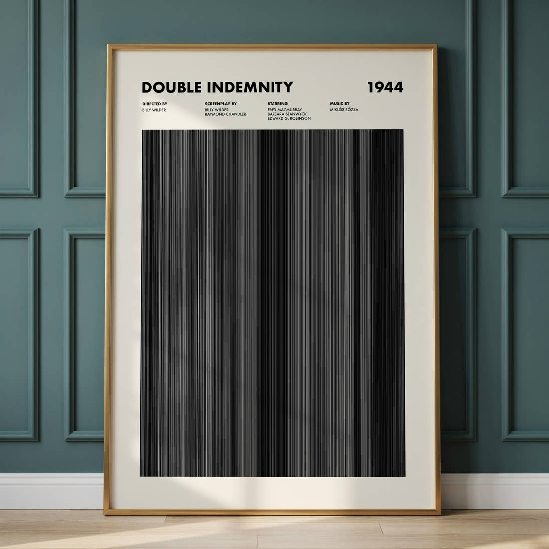 Double Indemnity Movie Barcode Poster