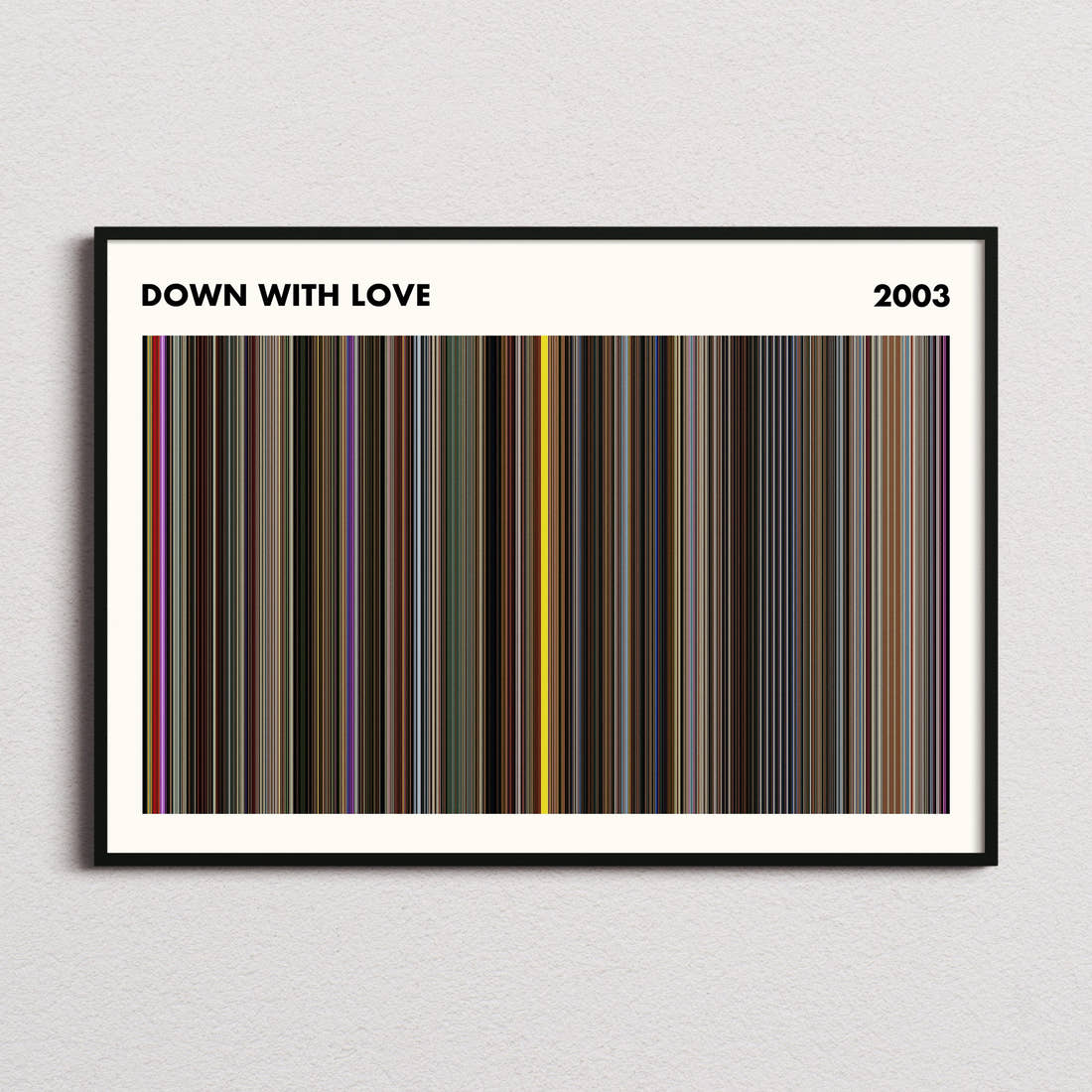 Down With Love Movie Barcode Poster - Simplified