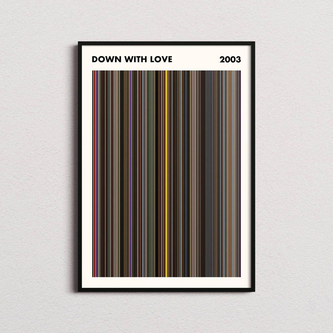 Down with Love Movie Barcode Poster - Simplified