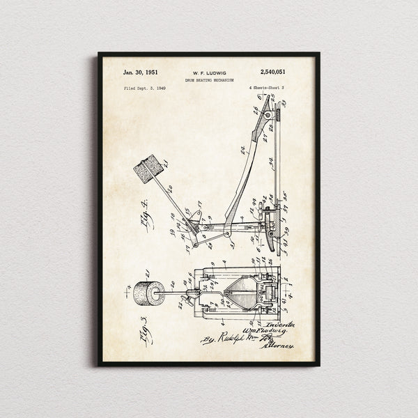 Drum Beating Mechanism Patent Print