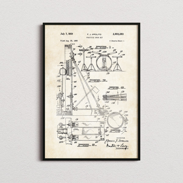 Drum Set Patent Print