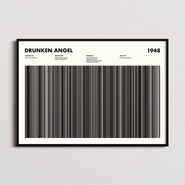 Drunken Angel Movie Barcode Poster