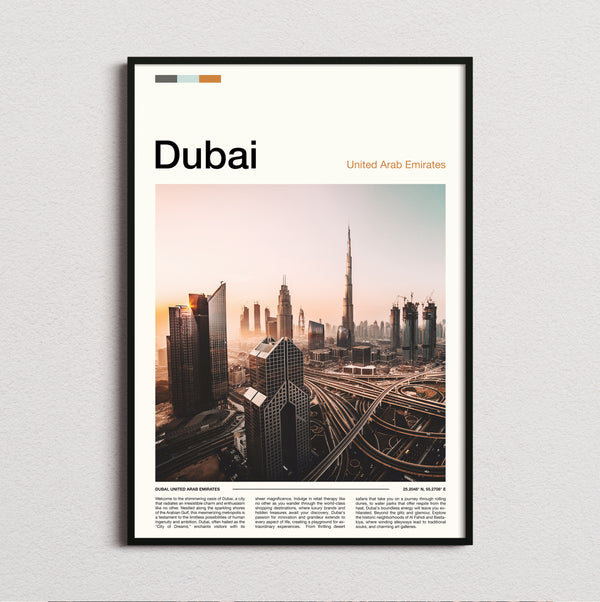 Dubai - Skyline And Motorways - Travel Print